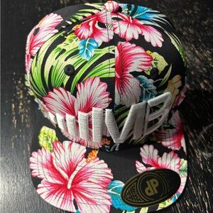 Floral Snapback Cap with Bold Lettering NWT Hawaiian tropical SnapBack